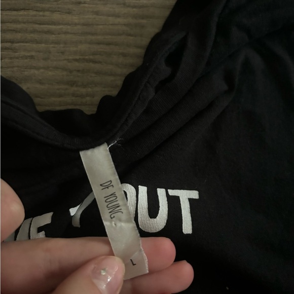 Flame it out Large Black Crop Top - Picture 2 of 2